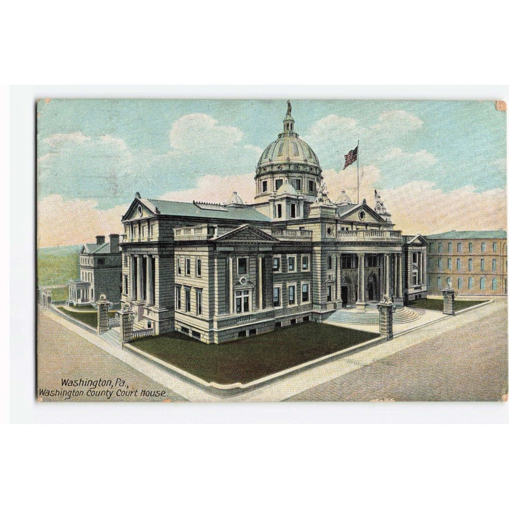 Vintage Washington County Court House Pennsylvania 1908 Postcard Leighton Co